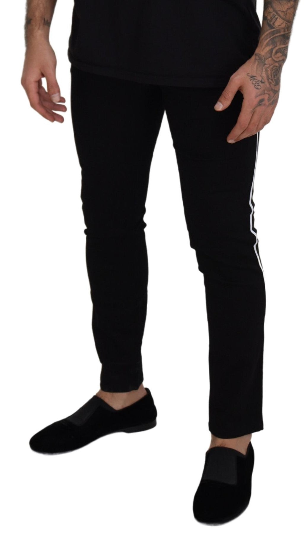 Dolce & Gabbana Elegant Black Slim Fit Denim Pants - IT48 | M