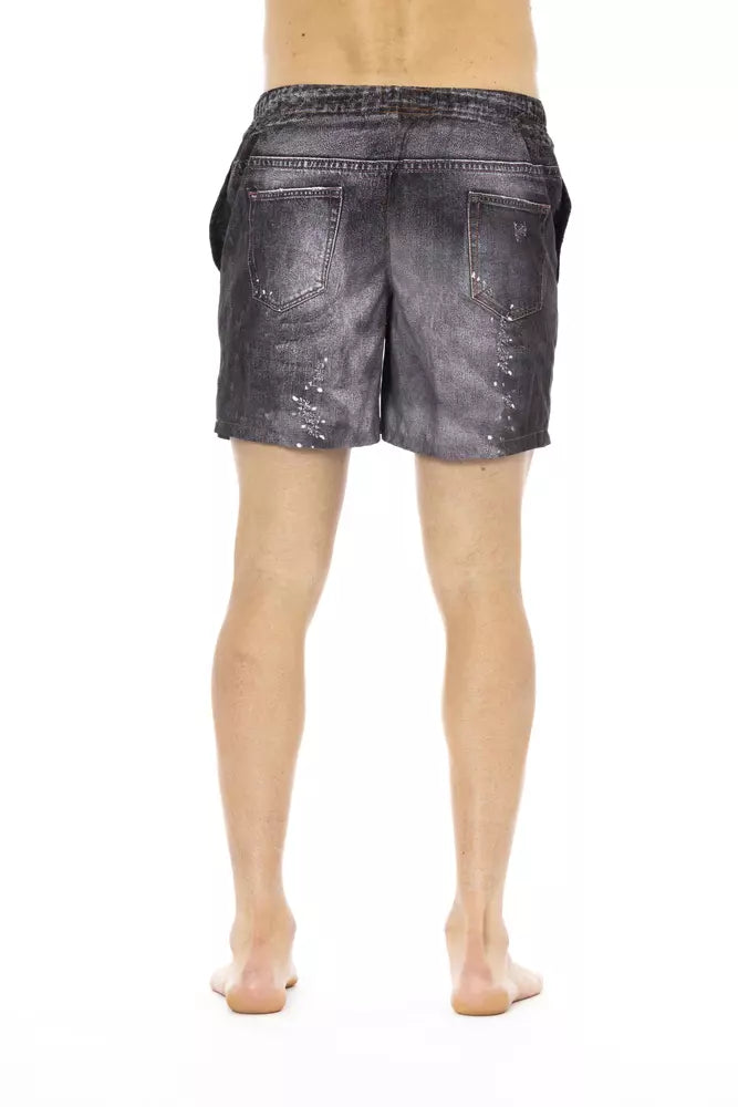 Just Cavalli Black Polyester Men Swim Short