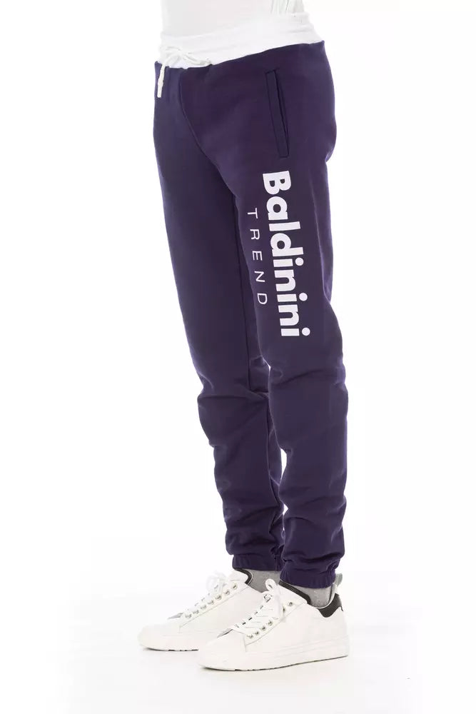 Baldinini Trend Purple Cotton Men’s Sport Pant