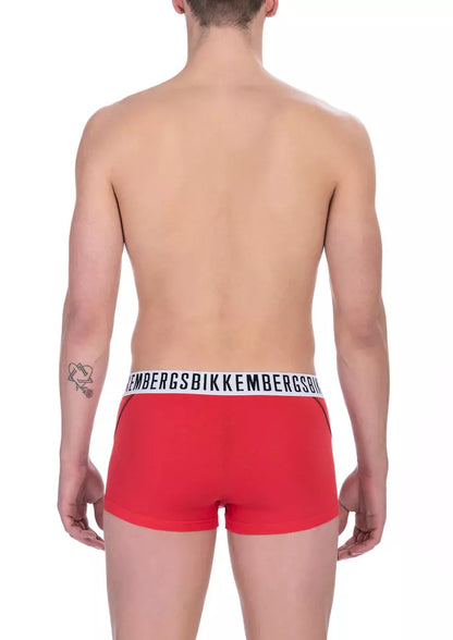 Bikkembergs Red Cotton Men Underwear Trunk Pack