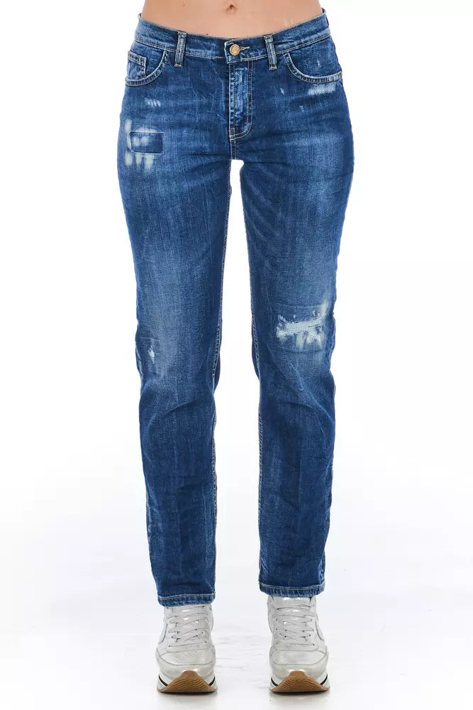 Frankie Morello Blue Cotton Women Jeans - W26