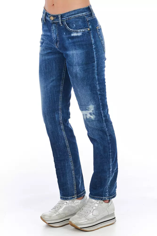 Frankie Morello Blue Cotton Women Jeans - W26