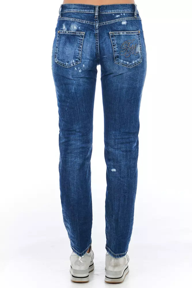 Frankie Morello Blue Cotton Women Jeans - W26