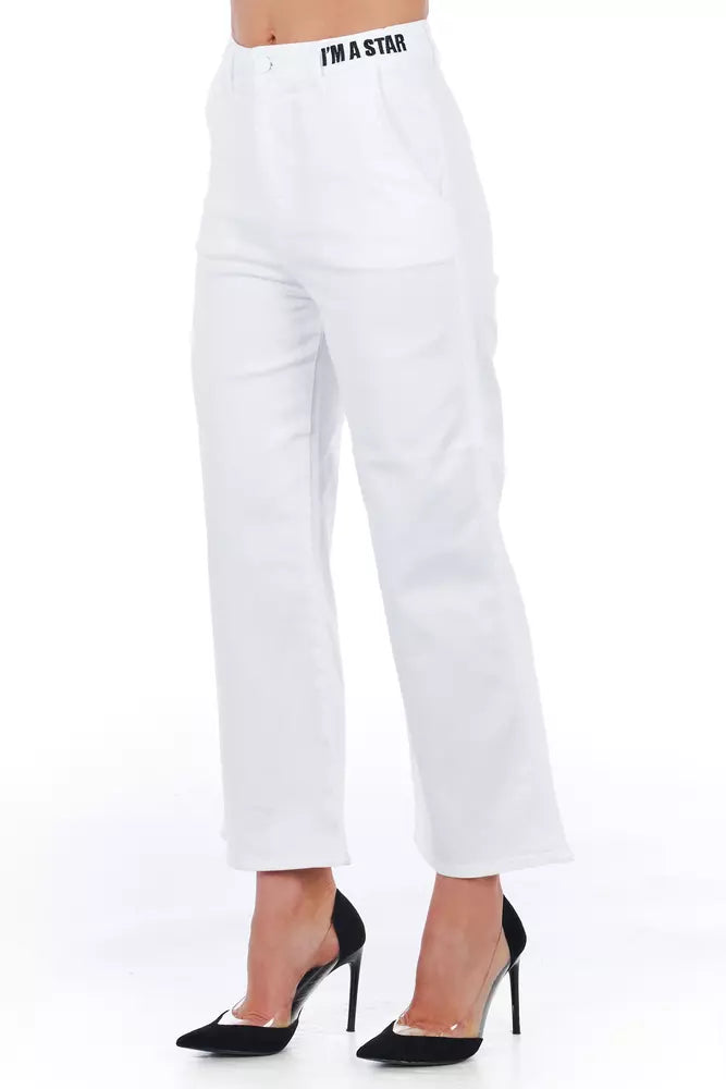 Frankie Morello White Cotton Women’s Cropped Trouser