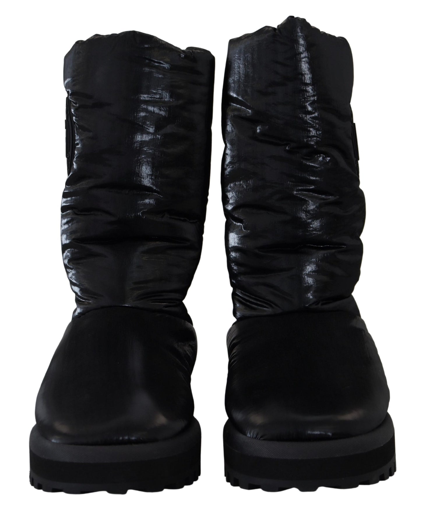 Dolce & Gabbana Elegant Mid-Calf Boots in Black Polyester - EU44/US11