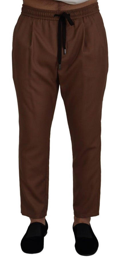 Dolce & Gabbana Chic Brown Cashmere-Silk Jogger Pants - IT48 | M