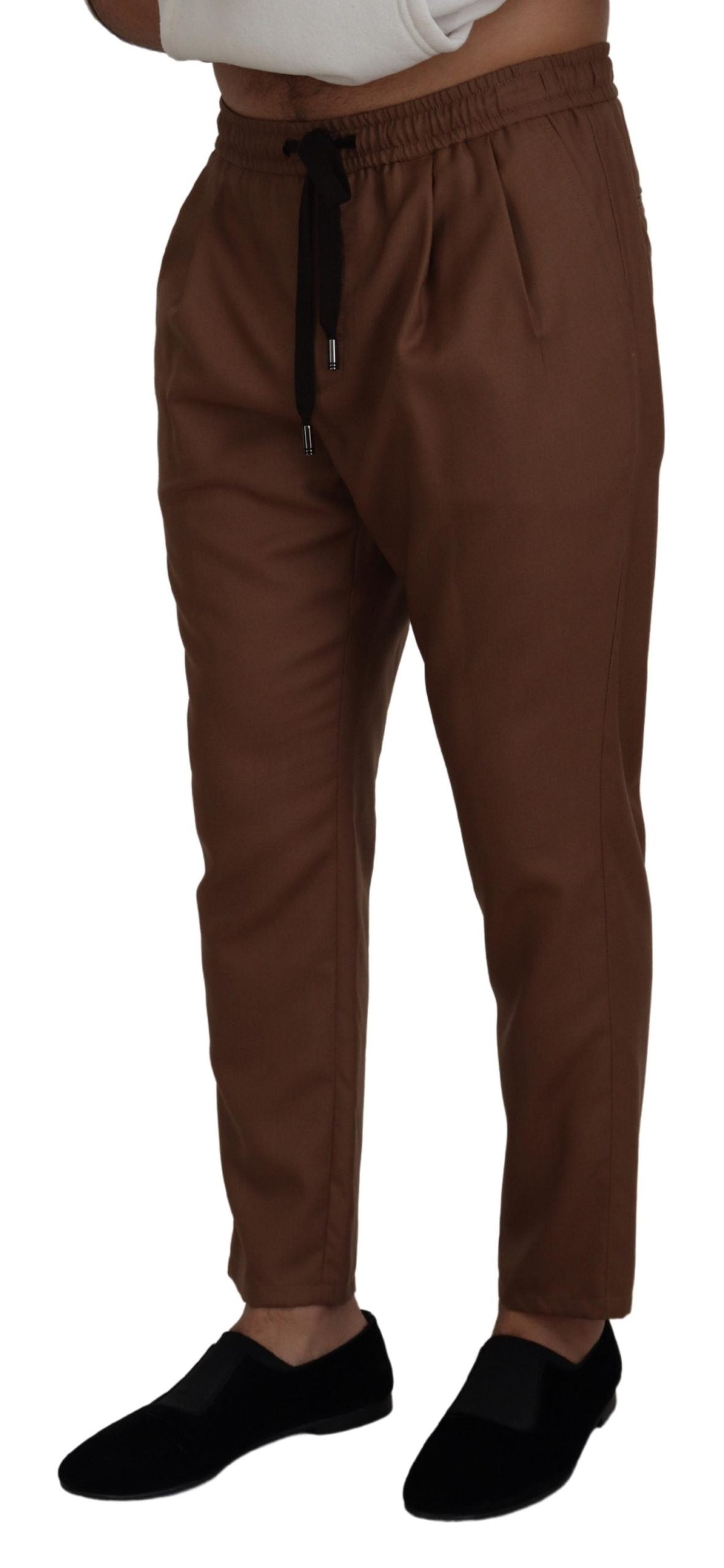 Dolce & Gabbana Chic Brown Cashmere-Silk Jogger Pants - IT48 | M