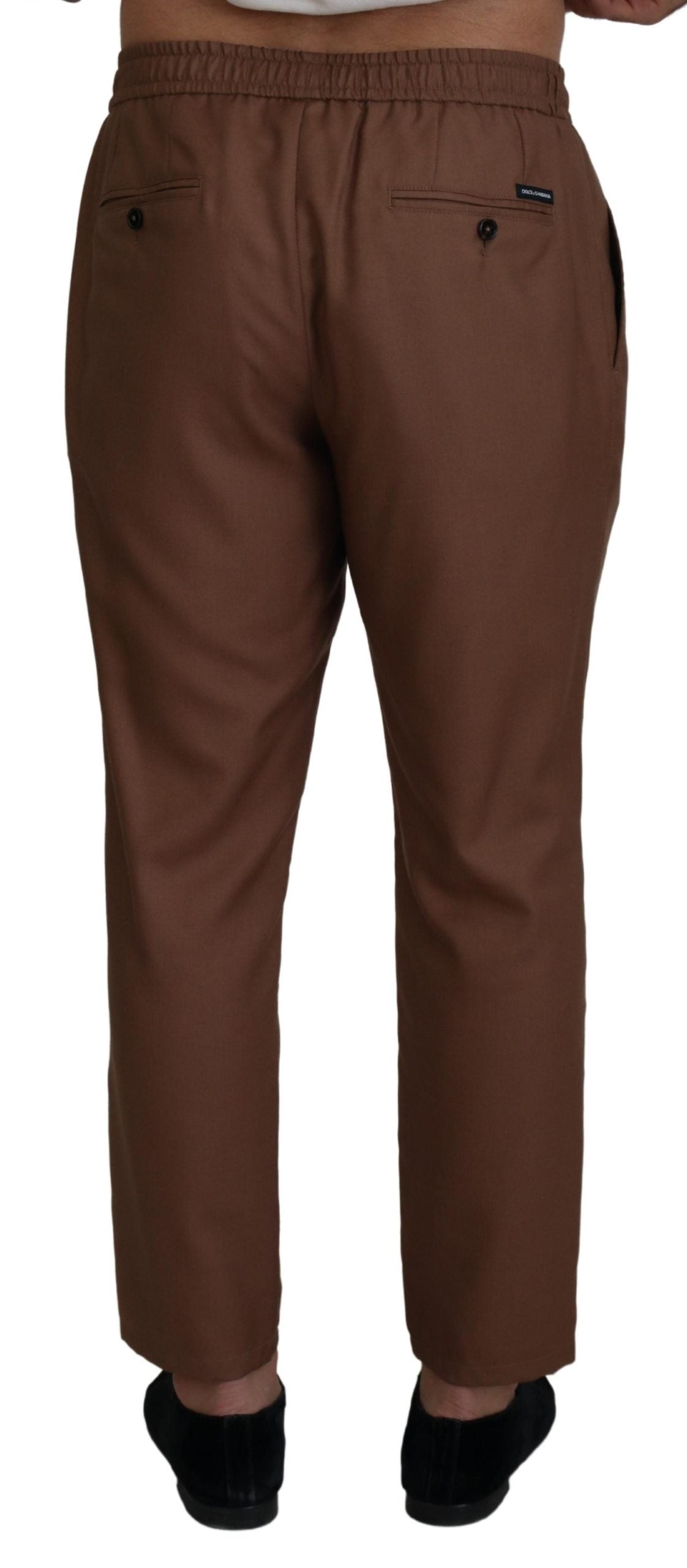 Dolce & Gabbana Chic Brown Cashmere-Silk Jogger Pants - IT48 | M