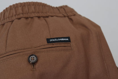 Dolce & Gabbana Chic Brown Cashmere-Silk Jogger Pants - IT48 | M