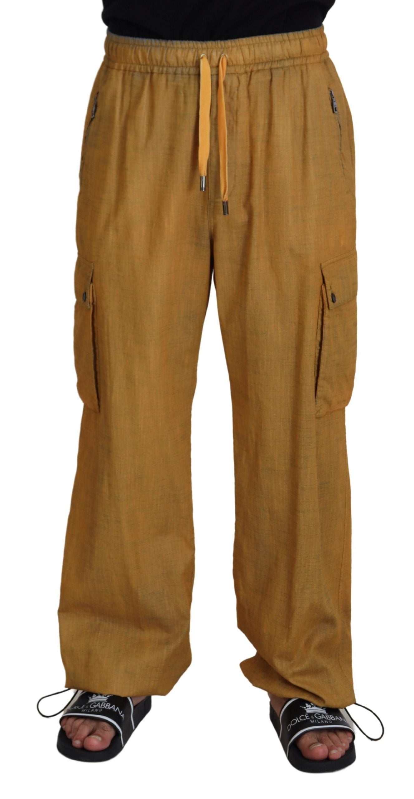 Dolce & Gabbana Elegant Italian Linen Trousers - IT48 | M