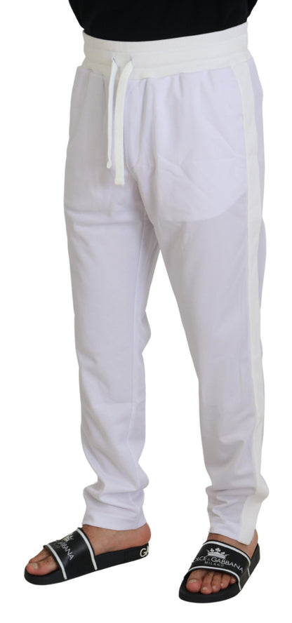 Dolce & Gabbana Elegant White Jogger Pants for Sophisticated Comfort - IT48 | M