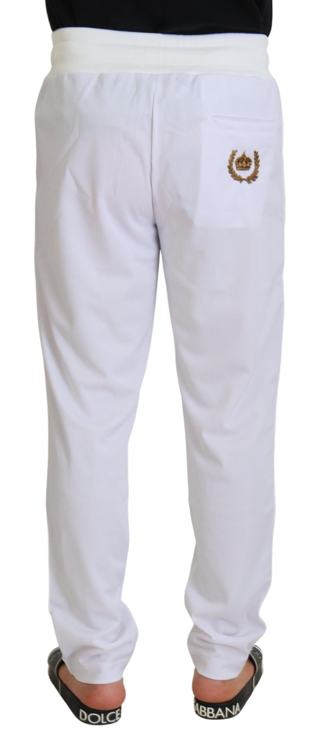 Dolce & Gabbana Elegant White Jogger Pants for Sophisticated Comfort - IT48 | M