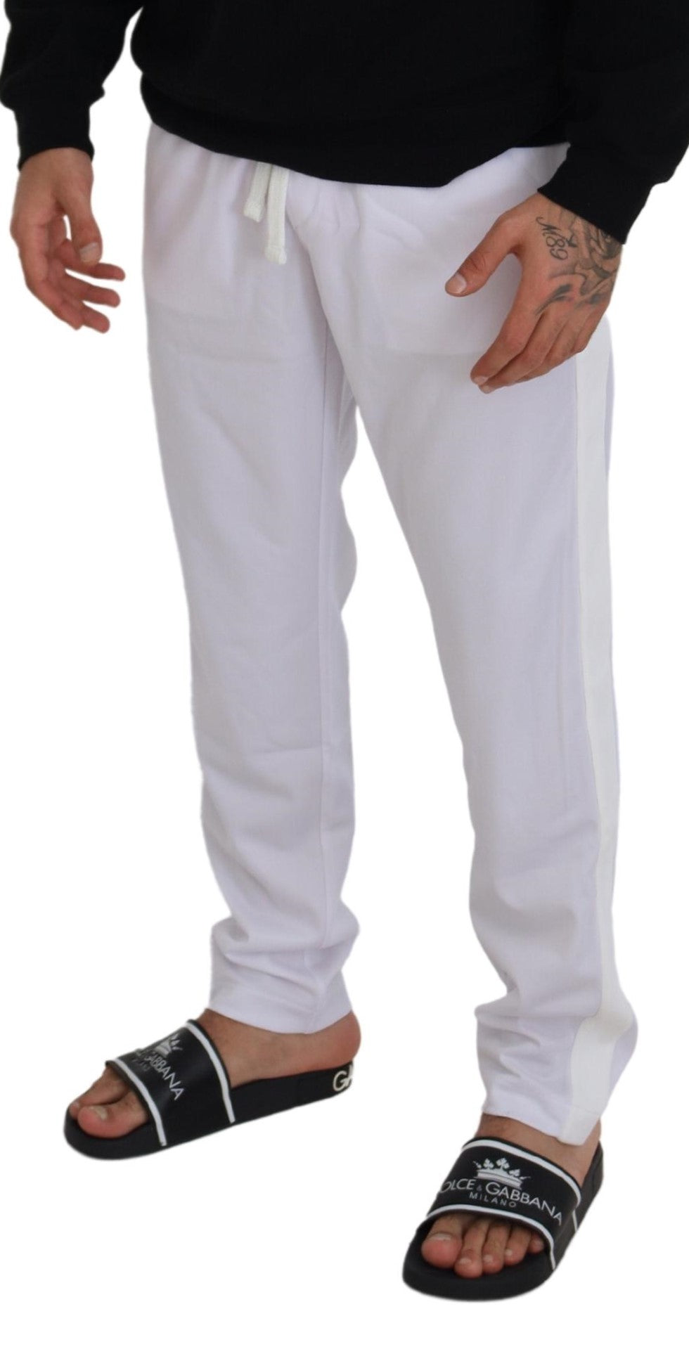 Dolce & Gabbana Elegant White Jogger Pants for Sophisticated Comfort - IT48 | M