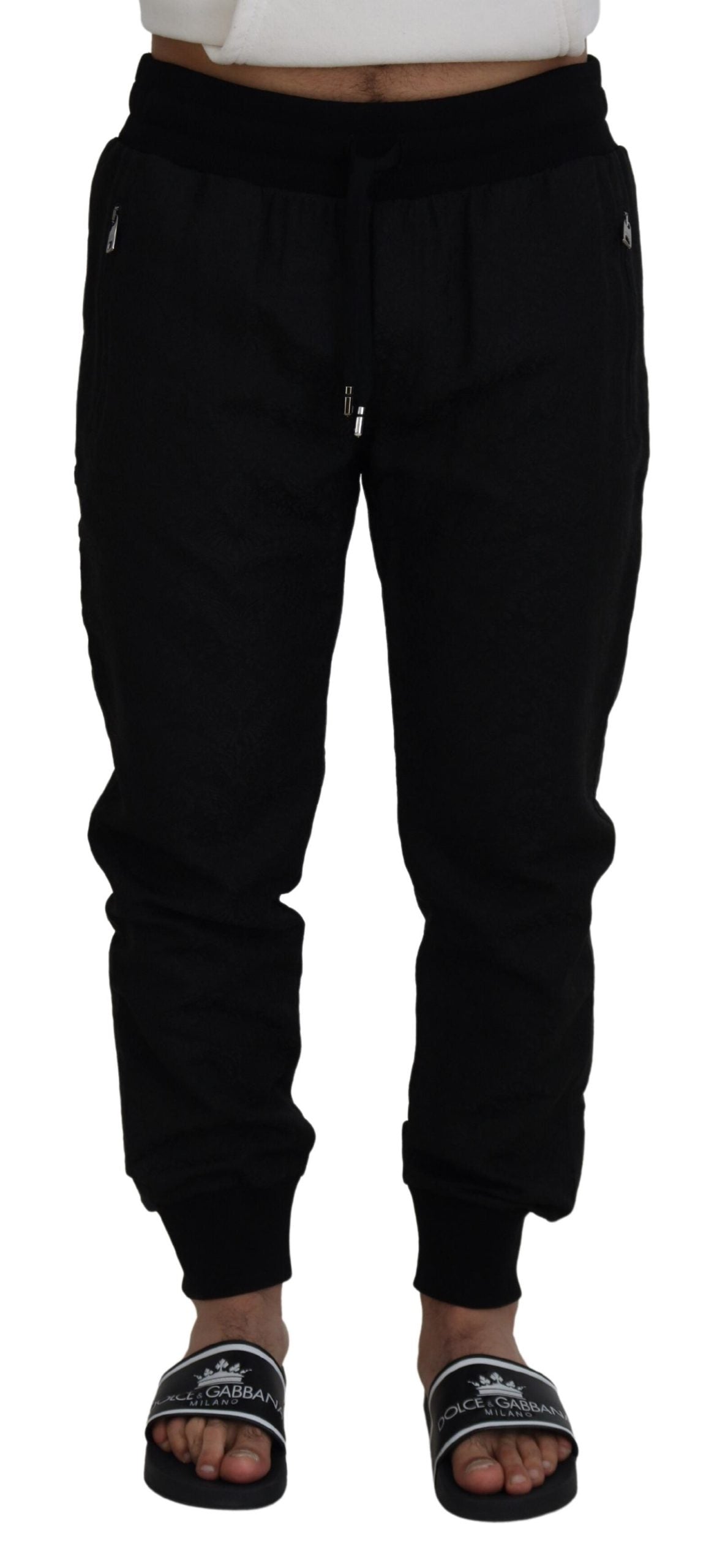 Dolce & Gabbana Elegant Black Jogger Pants for the Modern Man - IT52 | L