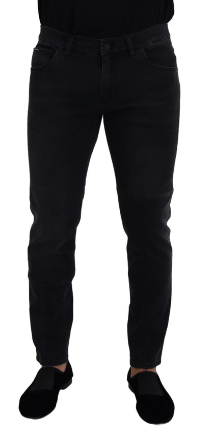 Dolce & Gabbana Sleek Black Cotton Blend Denim Pants - IT50 | L