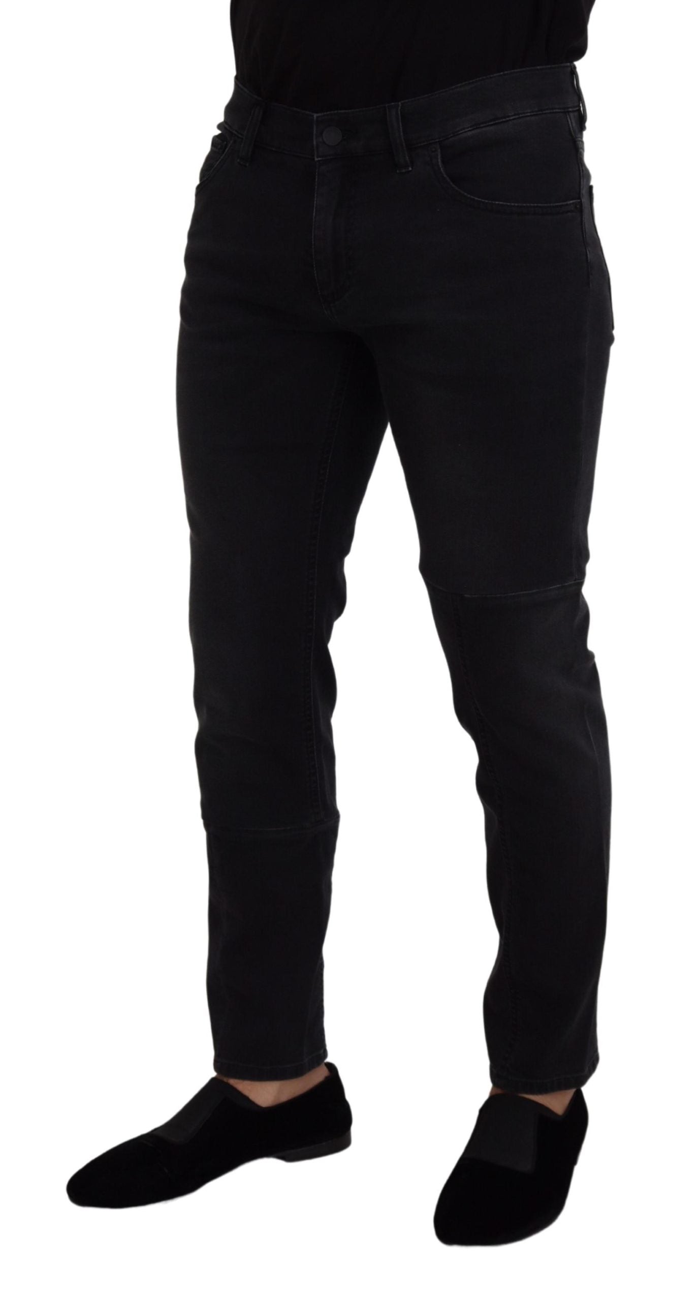 Dolce & Gabbana Sleek Black Cotton Blend Denim Pants - IT50 | L