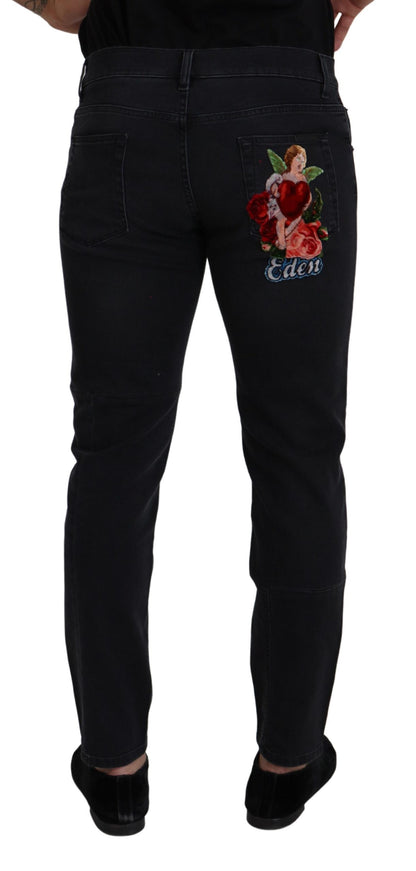 Dolce & Gabbana Sleek Black Cotton Blend Denim Pants - IT50 | L