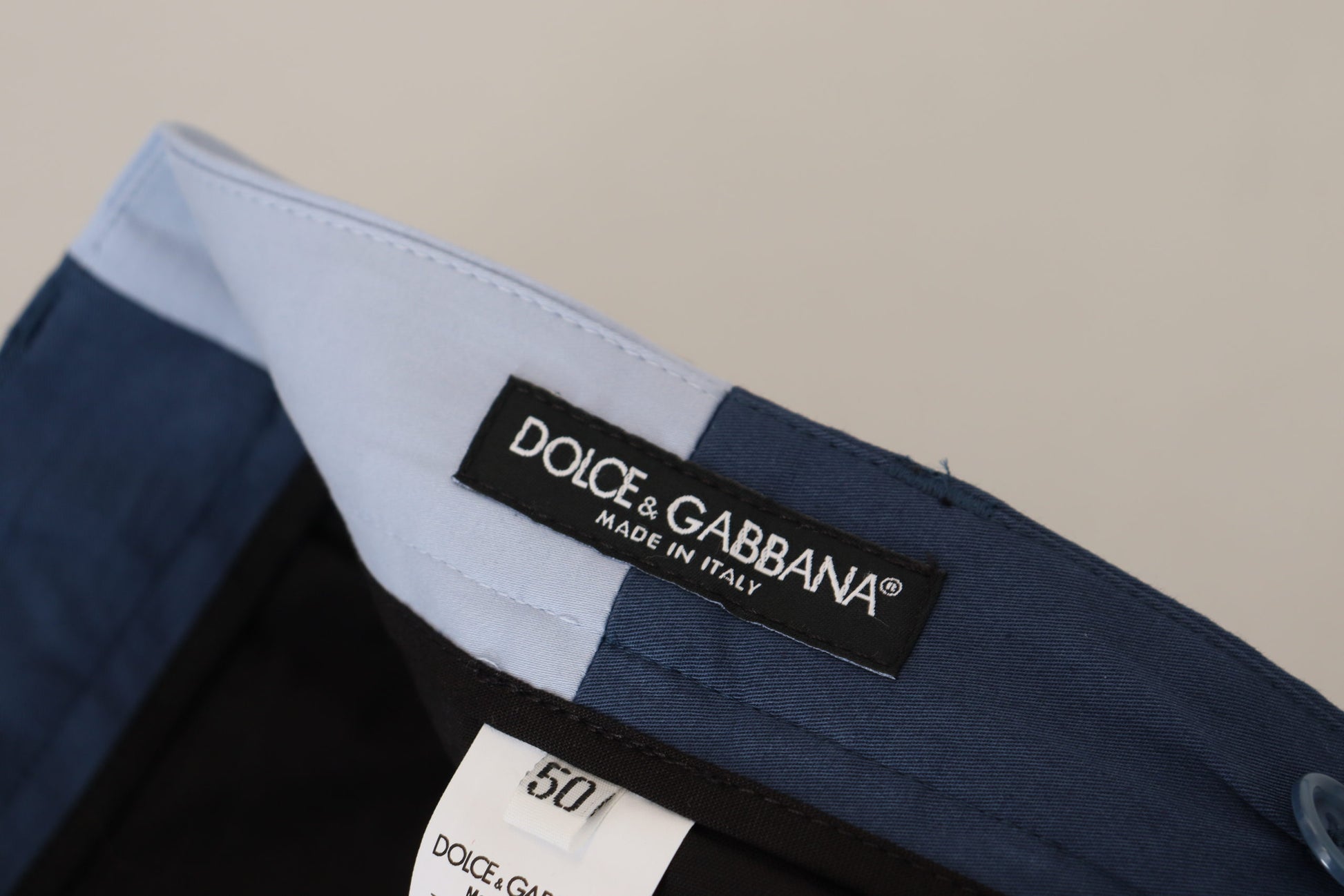 Dolce & Gabbana Elegant Blue Cotton Blend Pants for Men - IT50 | L