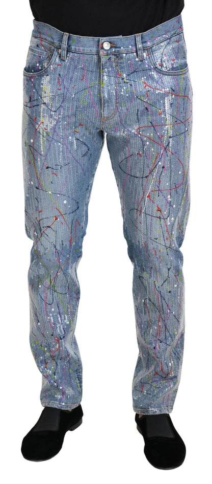 Dolce & Gabbana Exquisite Color Splash Denim Pants - IT48 | M