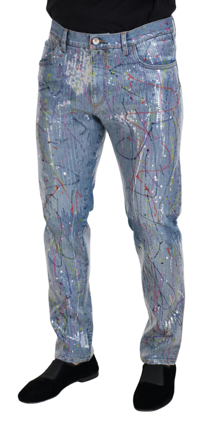 Dolce & Gabbana Exquisite Color Splash Denim Pants - IT48 | M