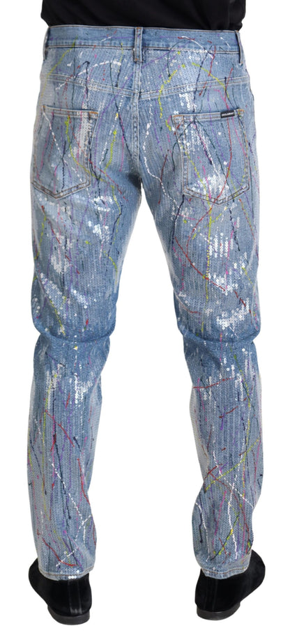 Dolce & Gabbana Exquisite Color Splash Denim Pants - IT48 | M