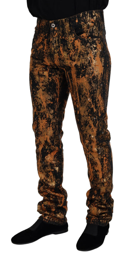 Dolce & Gabbana Golden Ash Cotton Denim Pants - IT50 | L