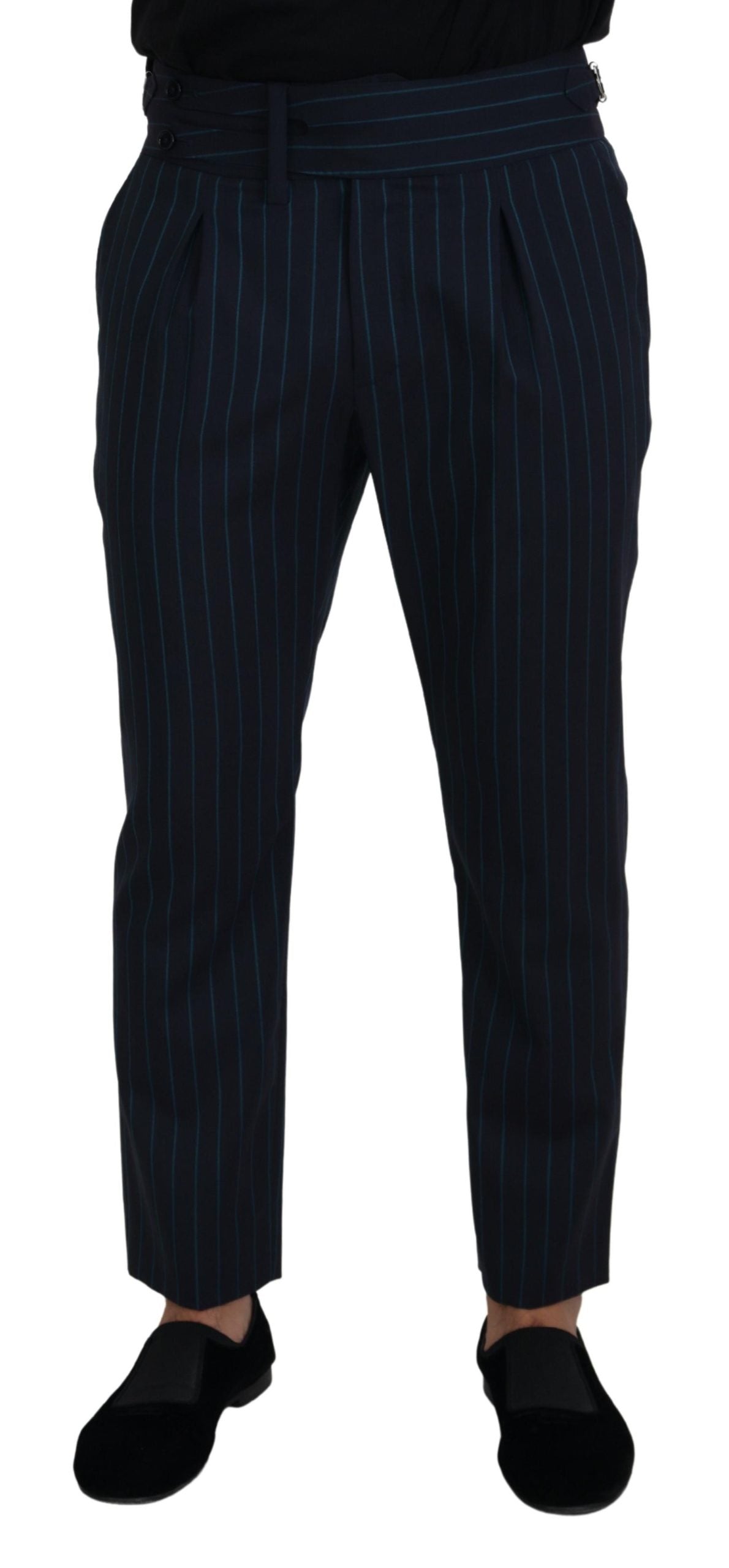 Dolce & Gabbana Elegant Stripe Virgin Wool Trousers - IT50 | L