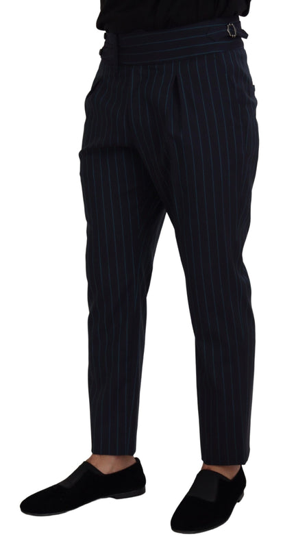 Dolce & Gabbana Elegant Stripe Virgin Wool Trousers - IT50 | L