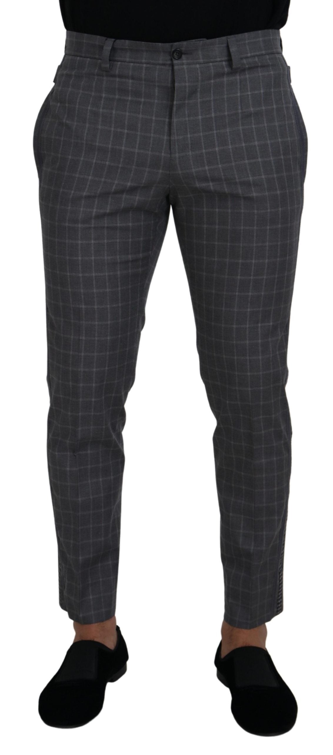 Dolce & Gabbana Elegant Checkered Cotton Pants for Men - IT48 | M / Material: 100% Cotton