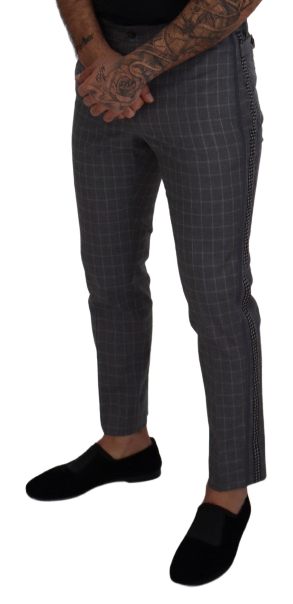 Dolce & Gabbana Elegant Checkered Cotton Pants for Men - IT48 | M / Material: 100% Cotton