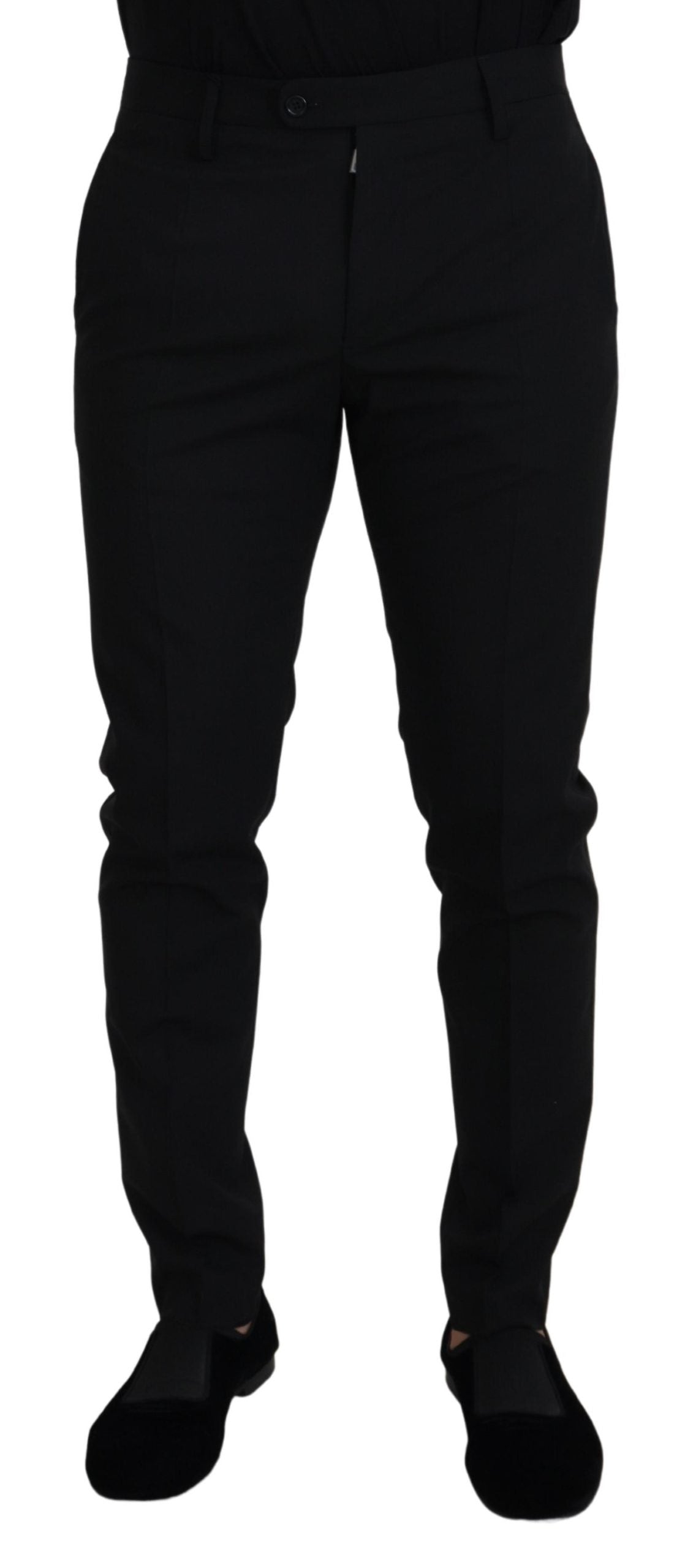 Dolce & Gabbana Elegant Black Wool-Blend Trousers - IT48 | M