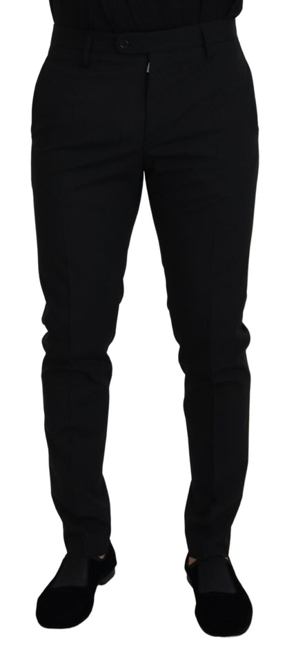 Dolce & Gabbana Elegant Black Wool-Blend Trousers - IT48 | M