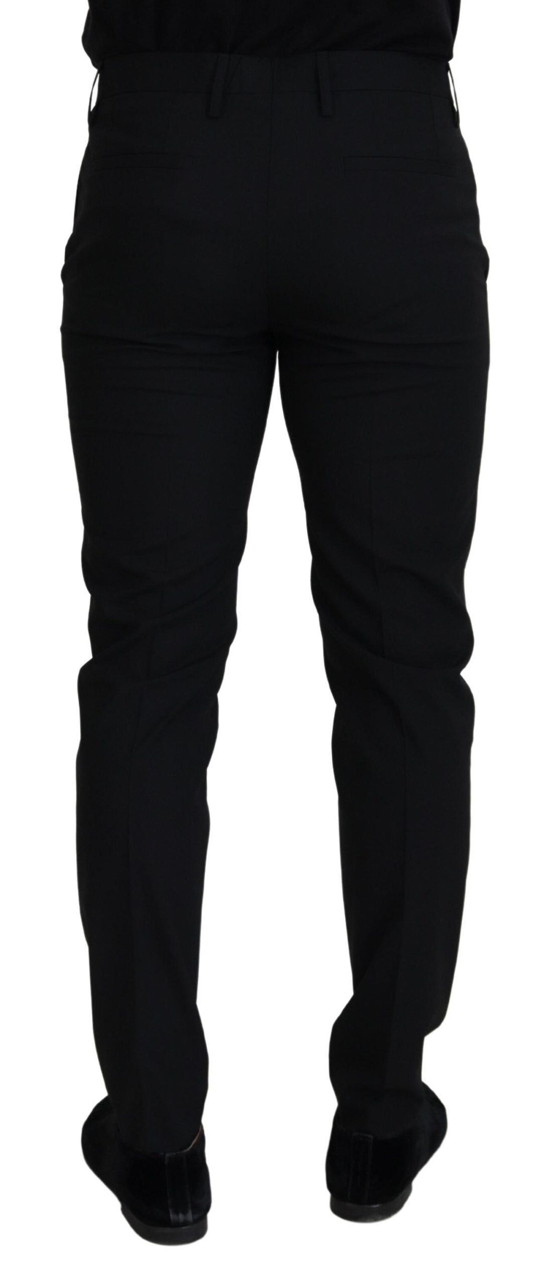 Dolce & Gabbana Elegant Black Wool-Blend Trousers - IT48 | M