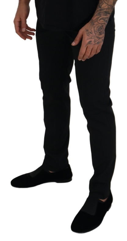 Dolce & Gabbana Elegant Black Wool-Blend Trousers - IT48 | M