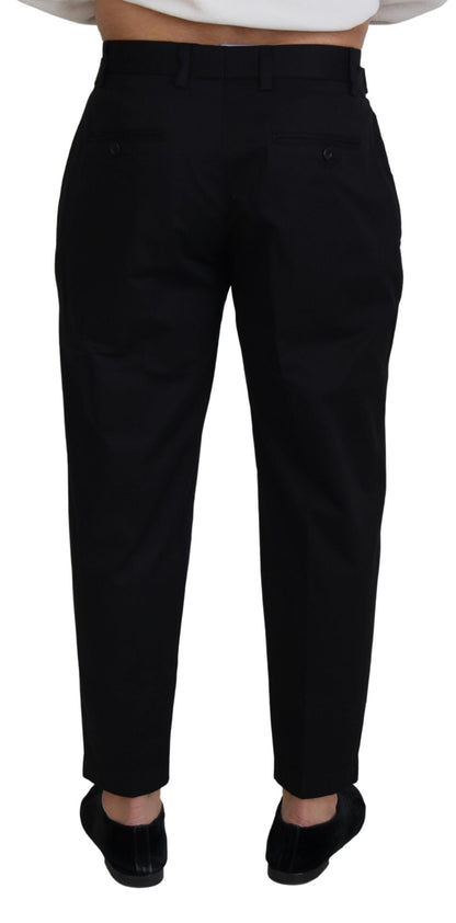 Dolce & Gabbana Sleek Black Italian Designer Pants with Side Buckle - IT46 | S