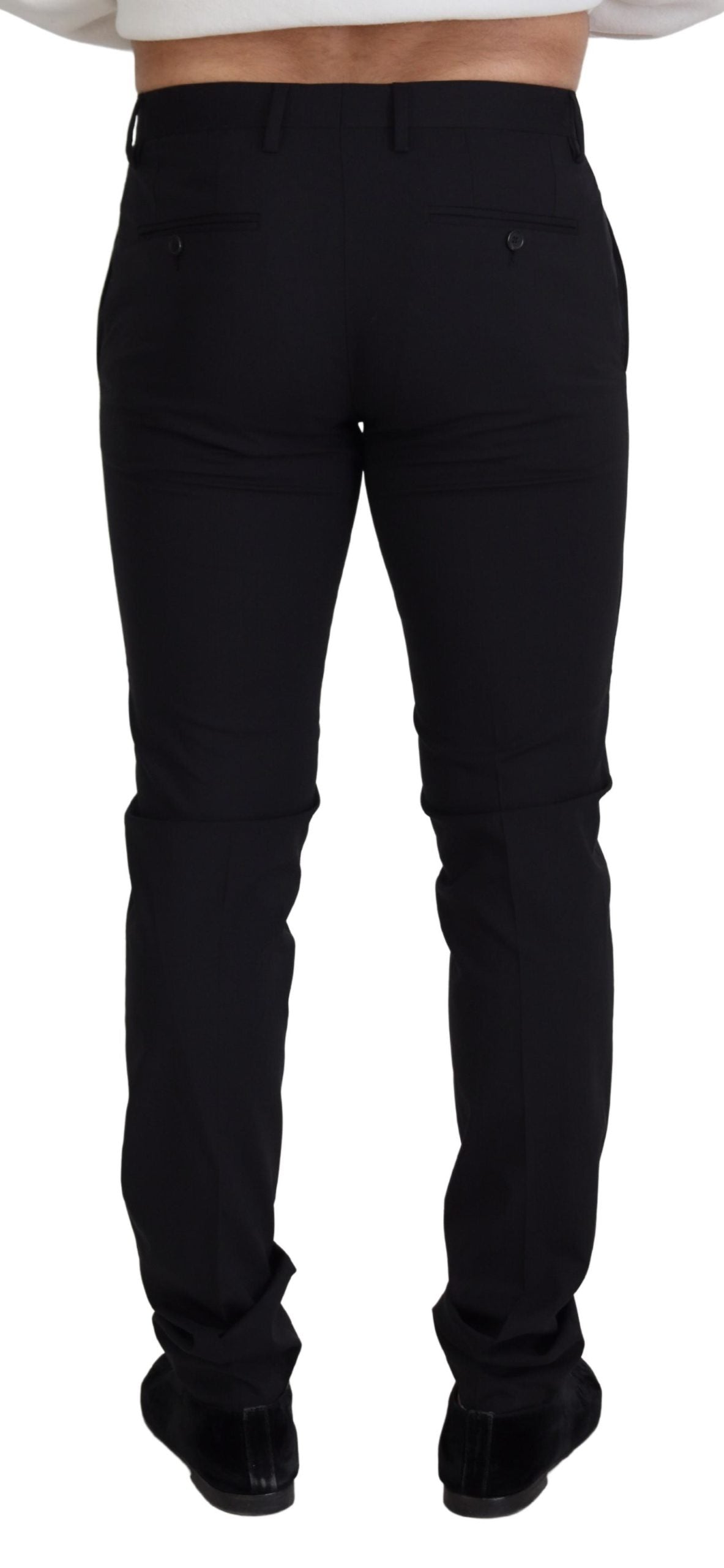 Dolce & Gabbana Elegant Black Wool Blend Trousers - IT46 | S