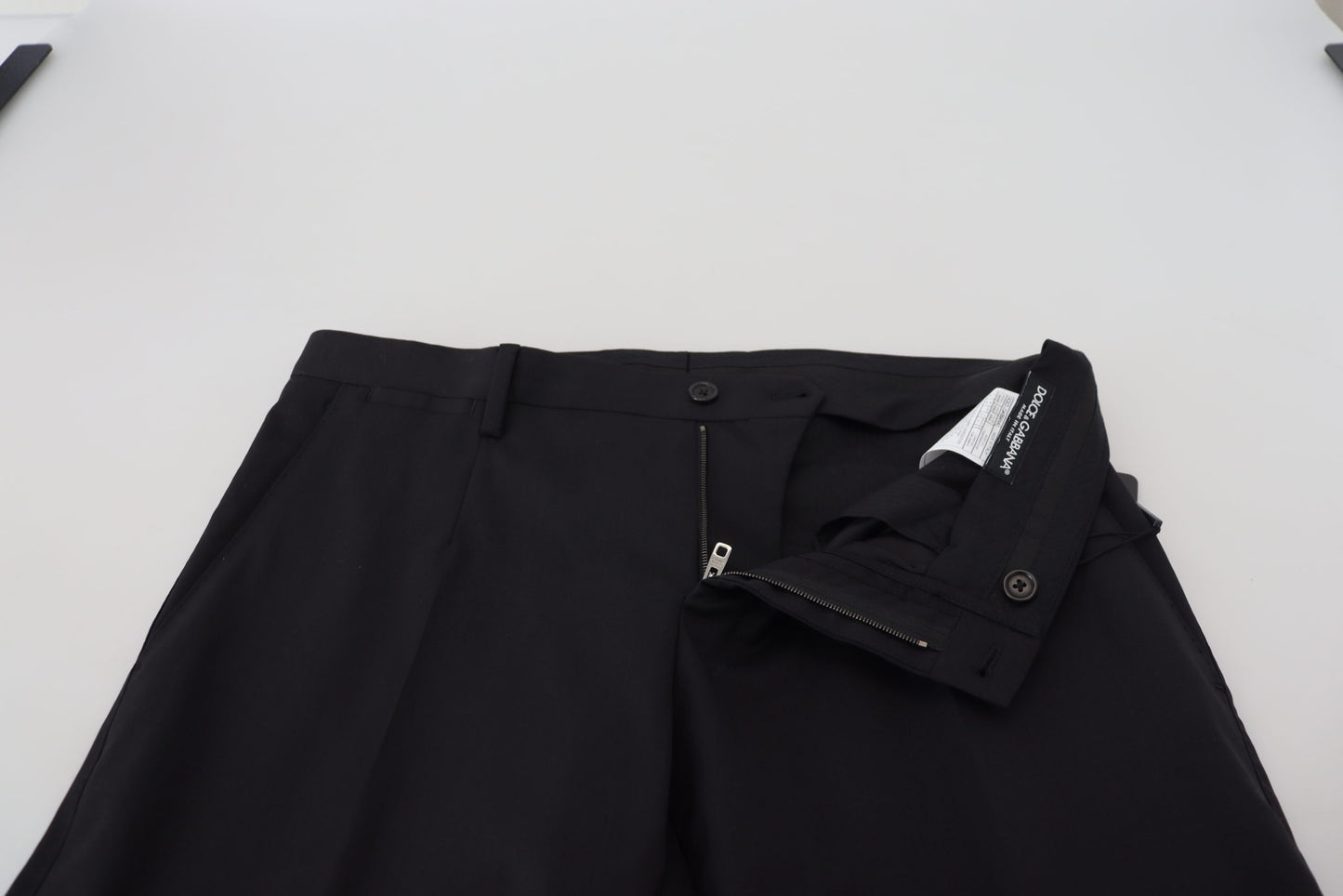 Dolce & Gabbana Elegant Black Wool Blend Trousers - IT46 | S