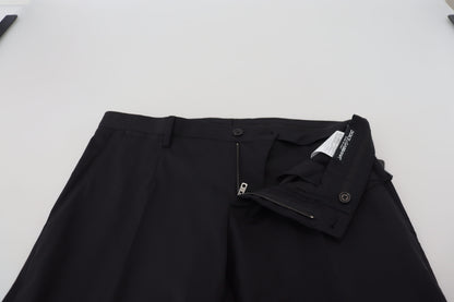 Dolce & Gabbana Elegant Black Wool Blend Trousers - IT46 | S