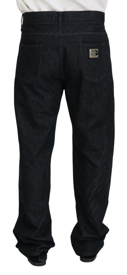 Dolce & Gabbana Elegant Black Washed Denim Pants Luxe Cotton - IT48 | M