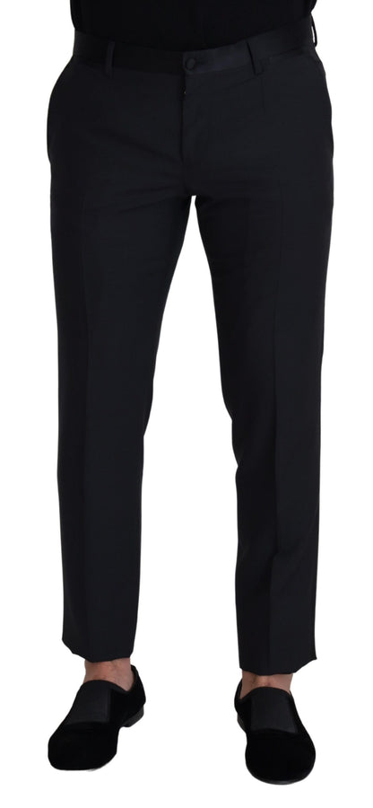 Dolce & Gabbana Elegant Black Wool Blend Trousers - IT50 | L