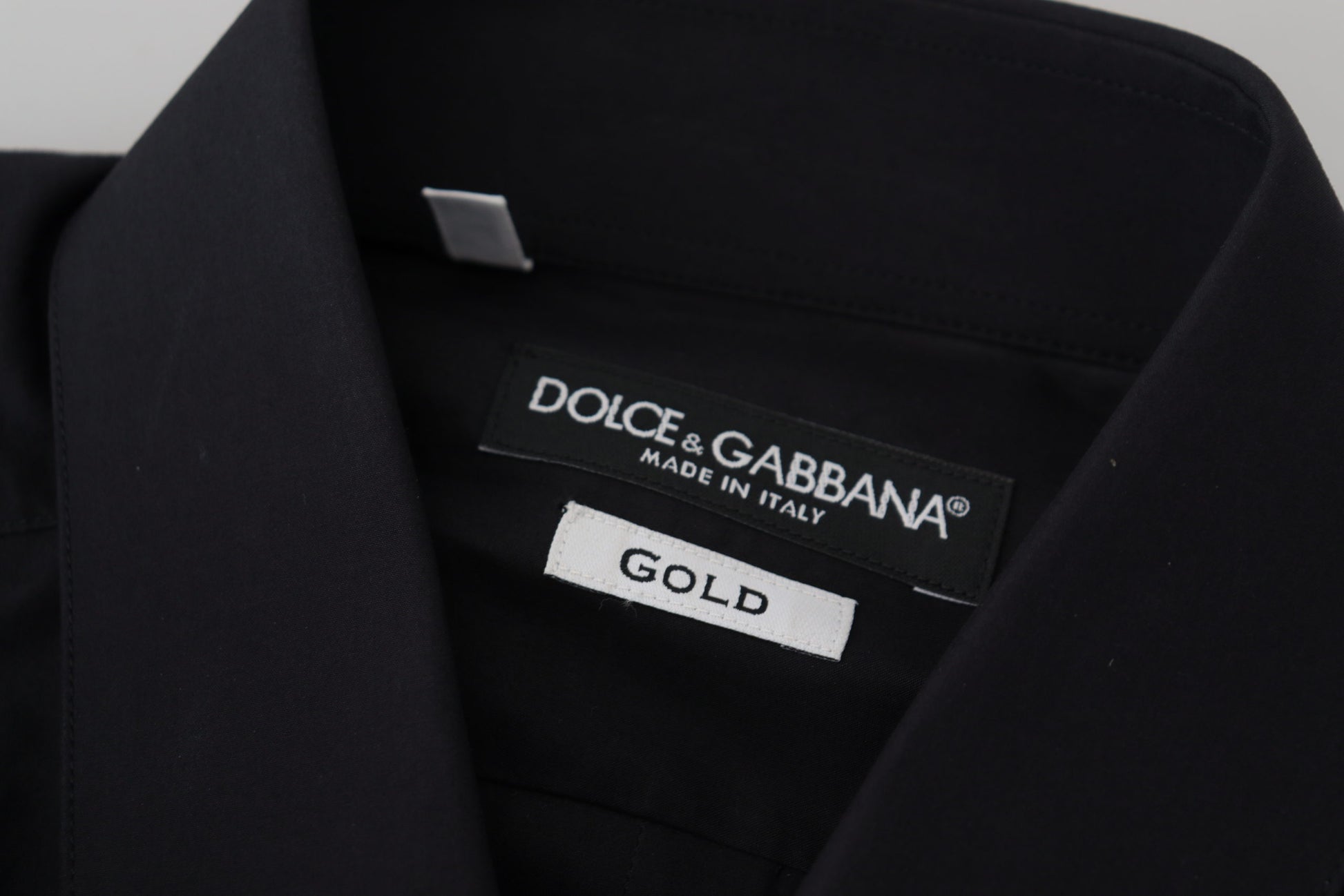 Dolce & Gabbana Elegant Slim Fit Black Cotton Dress Shirt - IT38 | XS