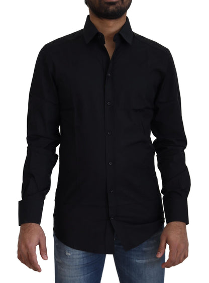 Dolce & Gabbana Chic Black Cotton Dress Shirt - IT38 | XS