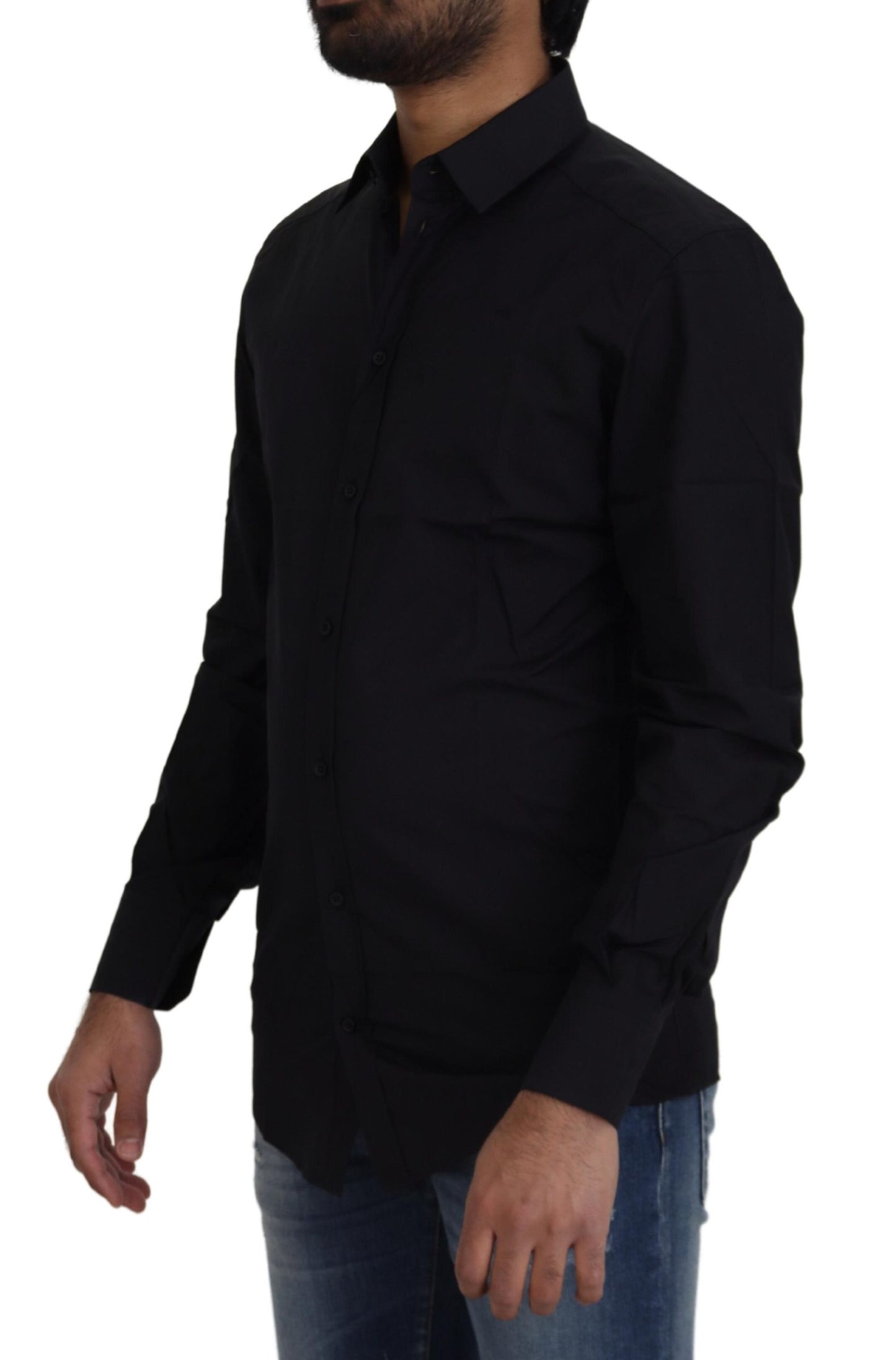 Dolce & Gabbana Chic Black Cotton Dress Shirt - IT38 | XS