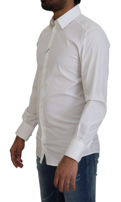 Dolce & Gabbana Dazzling White Slim Fit Dress Shirt - IT37 | XS