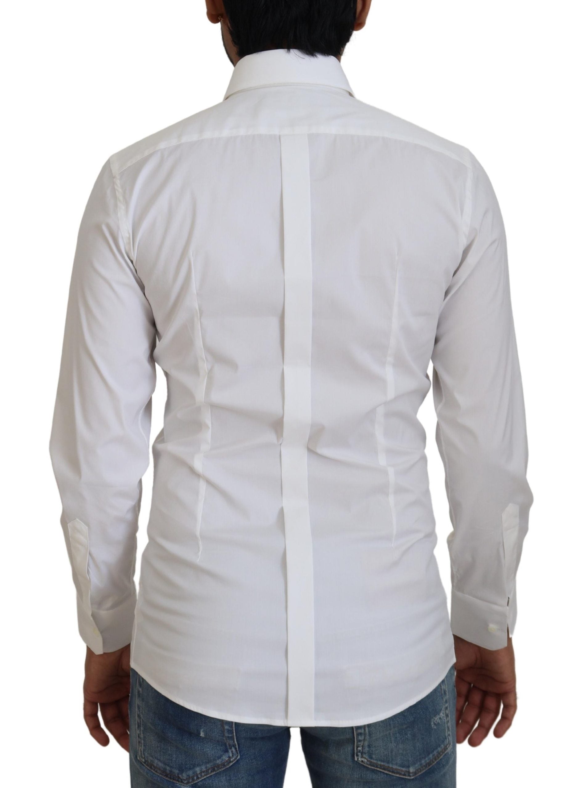 Dolce & Gabbana Dazzling White Slim Fit Dress Shirt - IT37 | XS