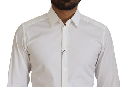 Dolce & Gabbana Dazzling White Slim Fit Dress Shirt - IT37 | XS