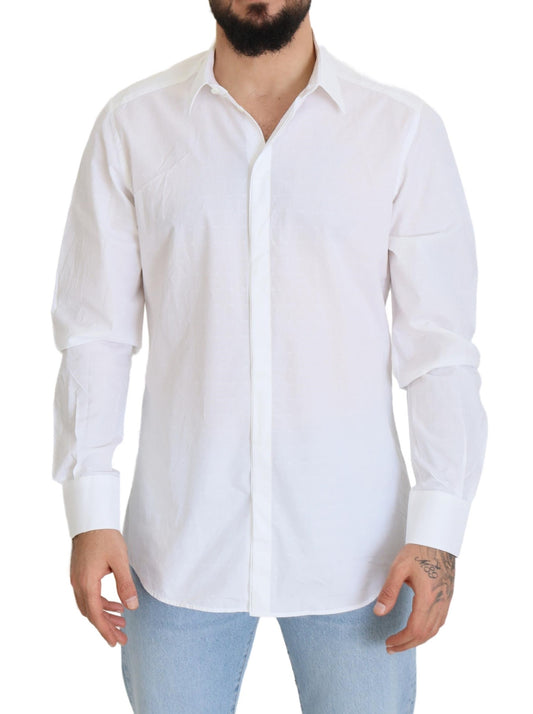 Dolce & Gabbana Elegance Reimagined White Cotton Dress Shirt - IT43 | XL