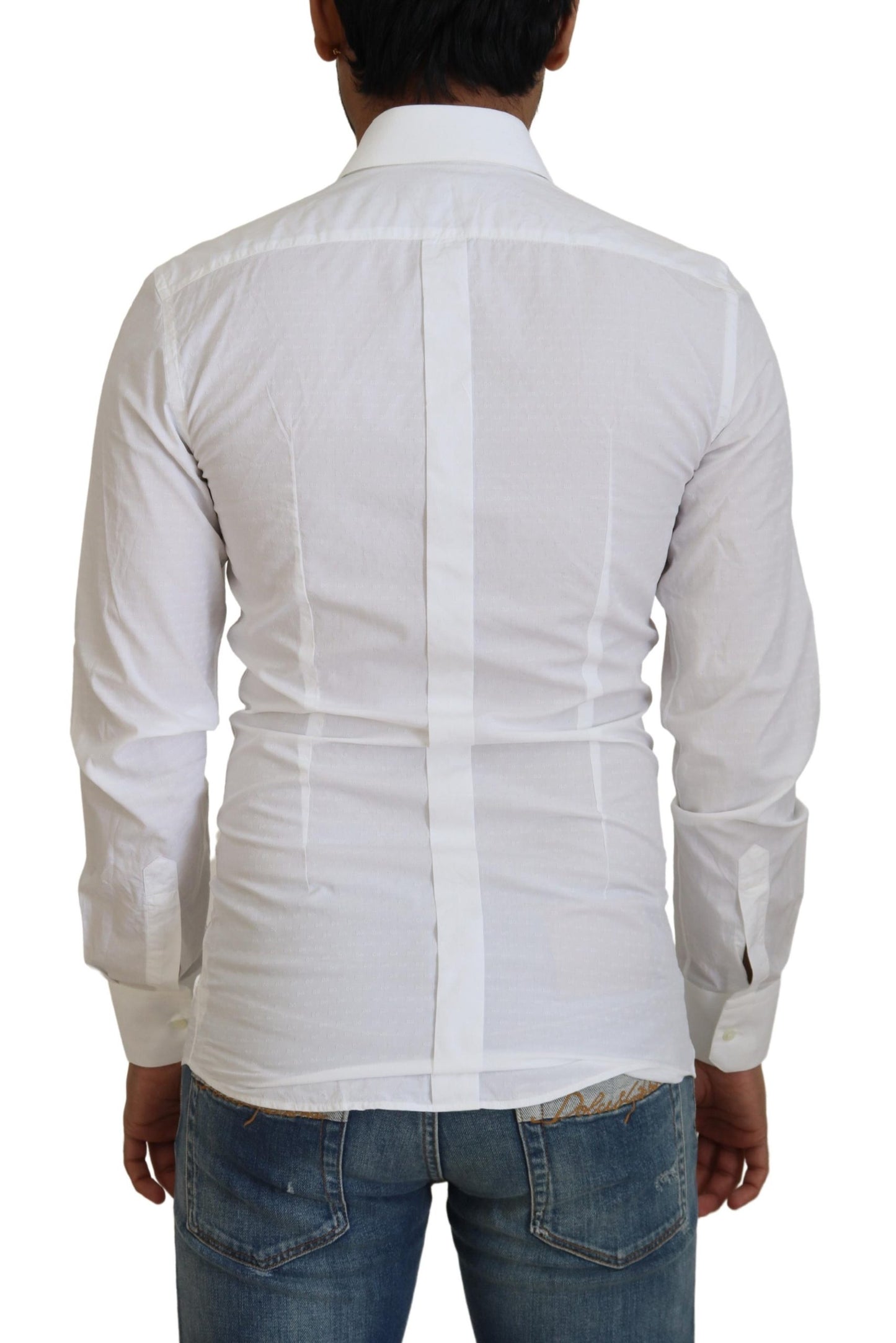 Dolce & Gabbana Elegant White Cotton Dress Shirt Slim Fit - IT37 | XS