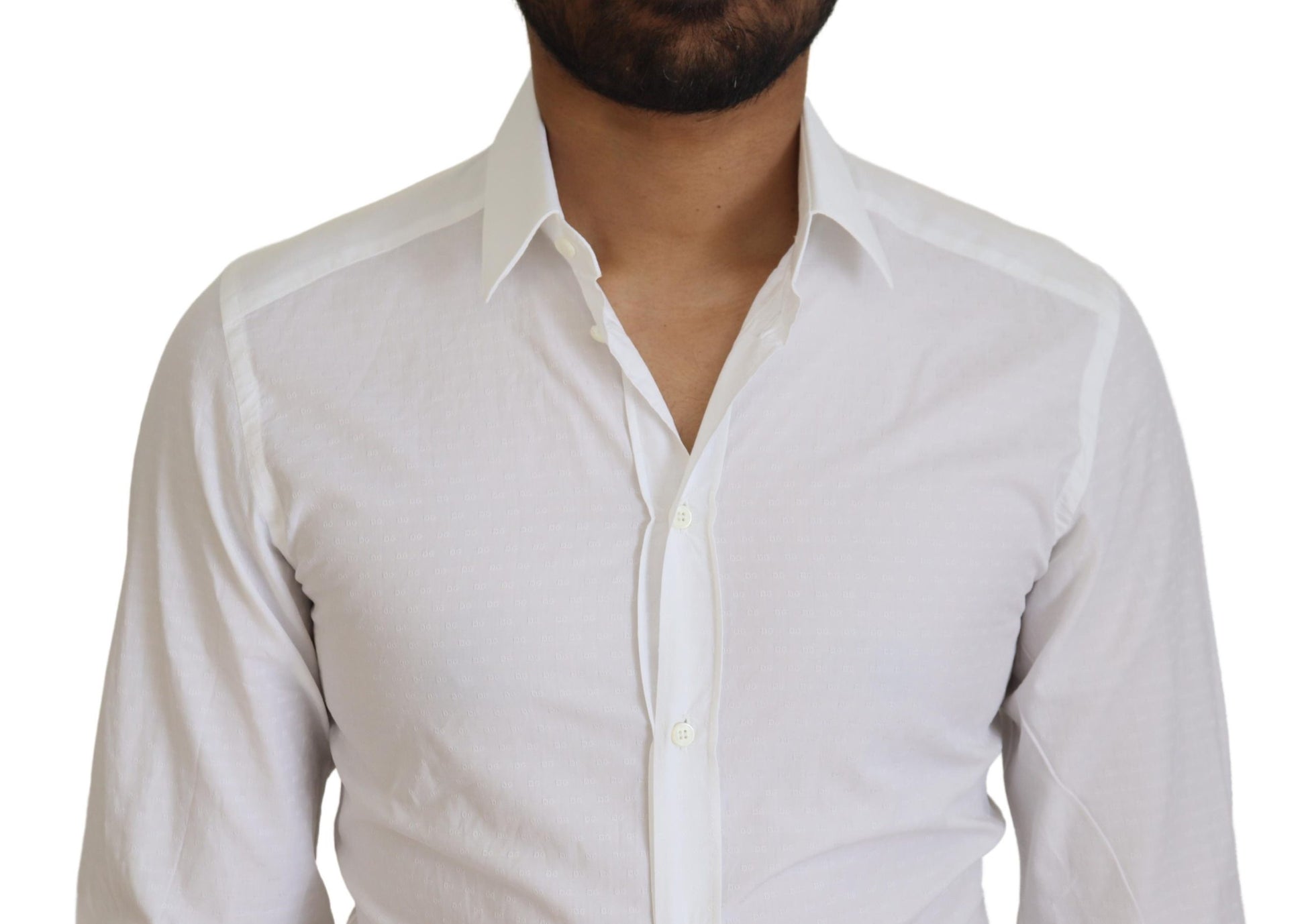 Dolce & Gabbana Elegant White Cotton Dress Shirt Slim Fit - IT37 | XS