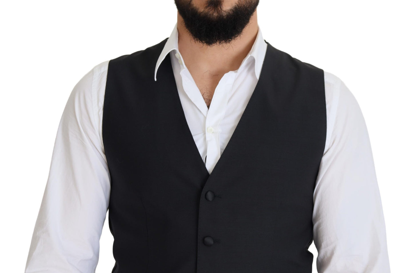 Dolce & Gabbana Elegant Black Single Breasted Dress Vest